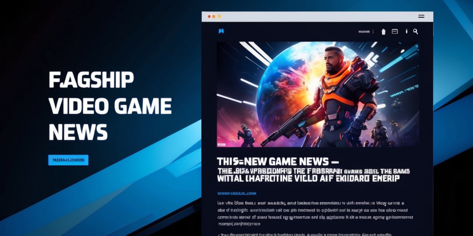 A high-resolution screenshot of a flagship video game news article on a prominent gaming website, featuring a bold headline in a modern sans-serif font, with a striking background image of a highly anticipated game, including vibrant colors and detailed graphics, set against a dark or gradient blue background to highlight the game's futuristic or sci-fi theme, with a navigation menu and social media icons in a clean and minimalist layout, and a brief summary or teaser text in a smaller yet clear font, all perfectly composed and framed to capture the excitement and energy of the gaming world.